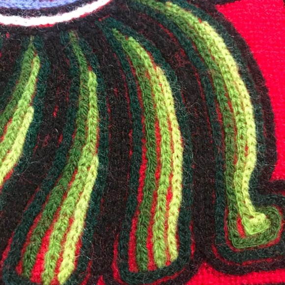 Peru Bolivia Pillow Cover Sham Red Embroidery Tiki Kaka - Picture 4 of 5